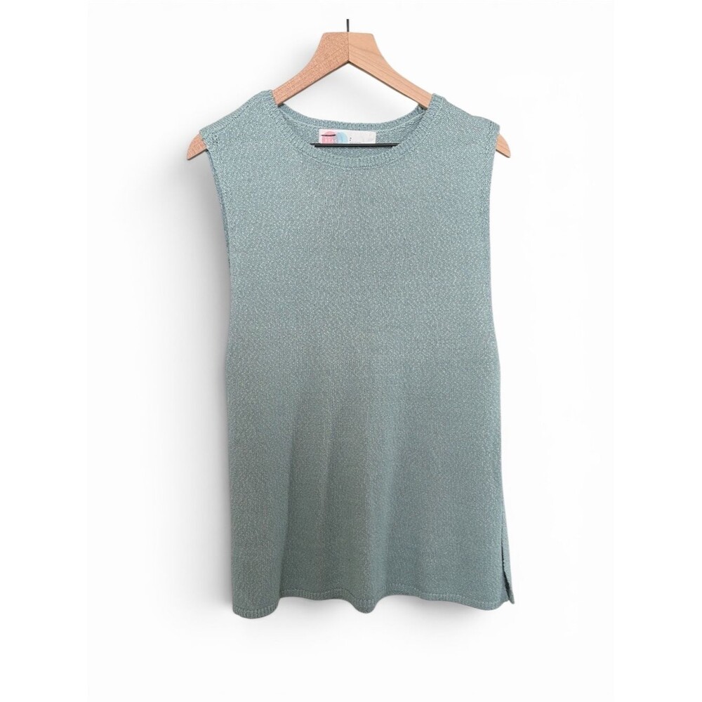 Free People Seafoam Knit Coastal Beach Boho Sleeveless Tunic. Size Small